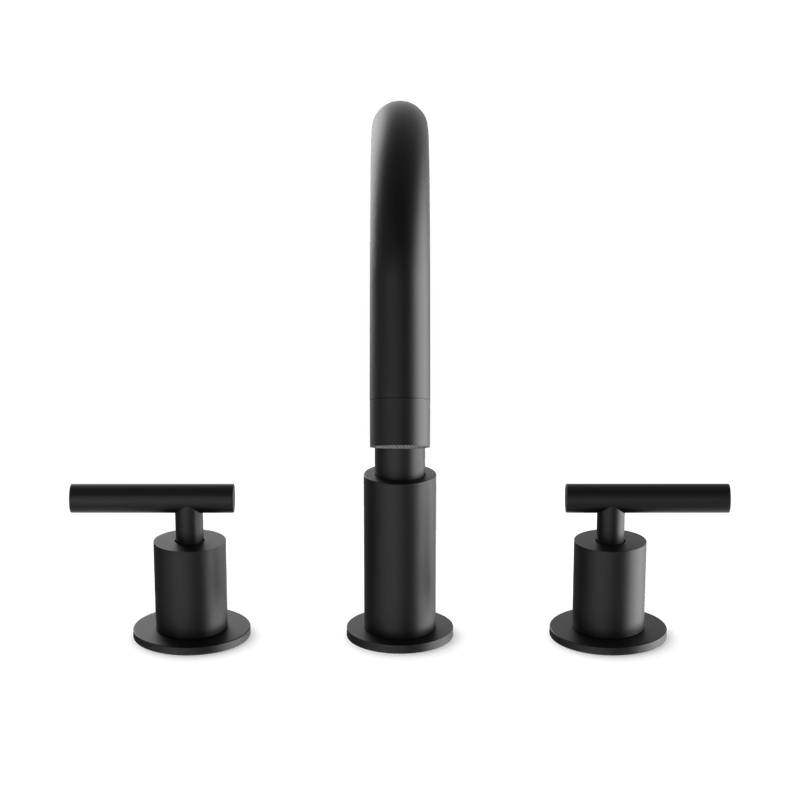 Opera 8" Widespread Bathroom Faucet With Lever Handles - Matte Black image 2