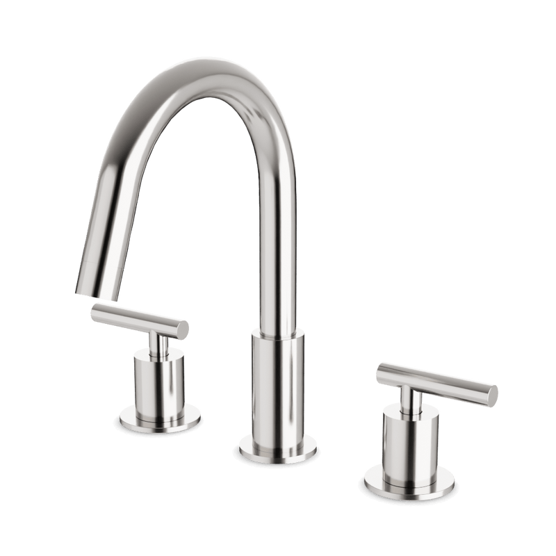 Opera 8" Widespread Bathroom Faucet With Lever Handles - Brushed Nickel image 1