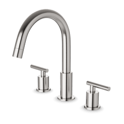 FS310 - Trova 8" Lav Faucet Round Lever Handles Artos US Brushed Nickel