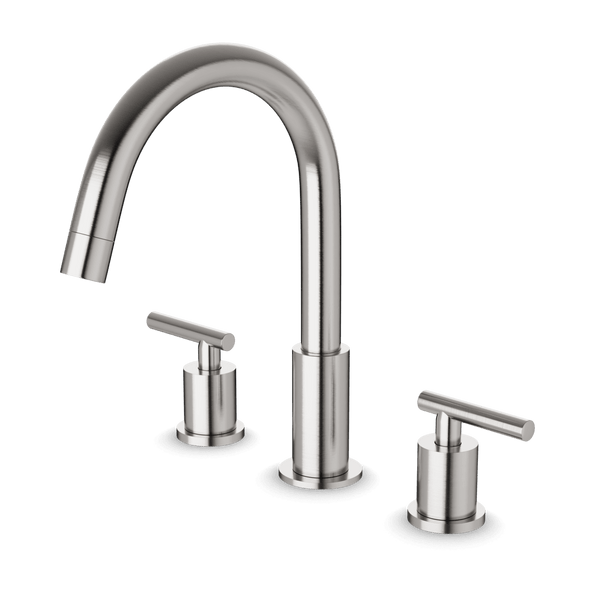 FS310 - Trova 8" Lav Faucet Round Lever Handles Artos US Brushed Nickel