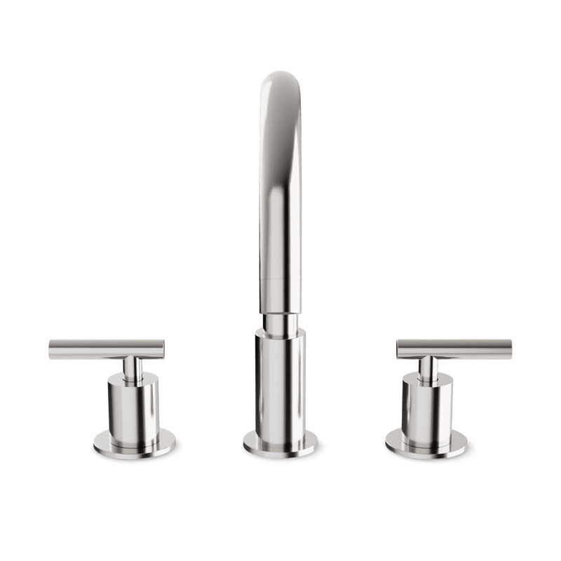 Opera 8" Widespread Bathroom Faucet With Lever Handles - Brushed Nickel image 2