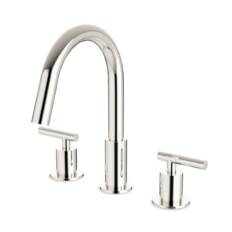 Opera 8" Widespread Bathroom Faucet With Lever Handles - Polished Nickel image 1