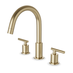 FS310 - Trova 8" Lav Faucet Round Lever Handles Artos US Satin Brass