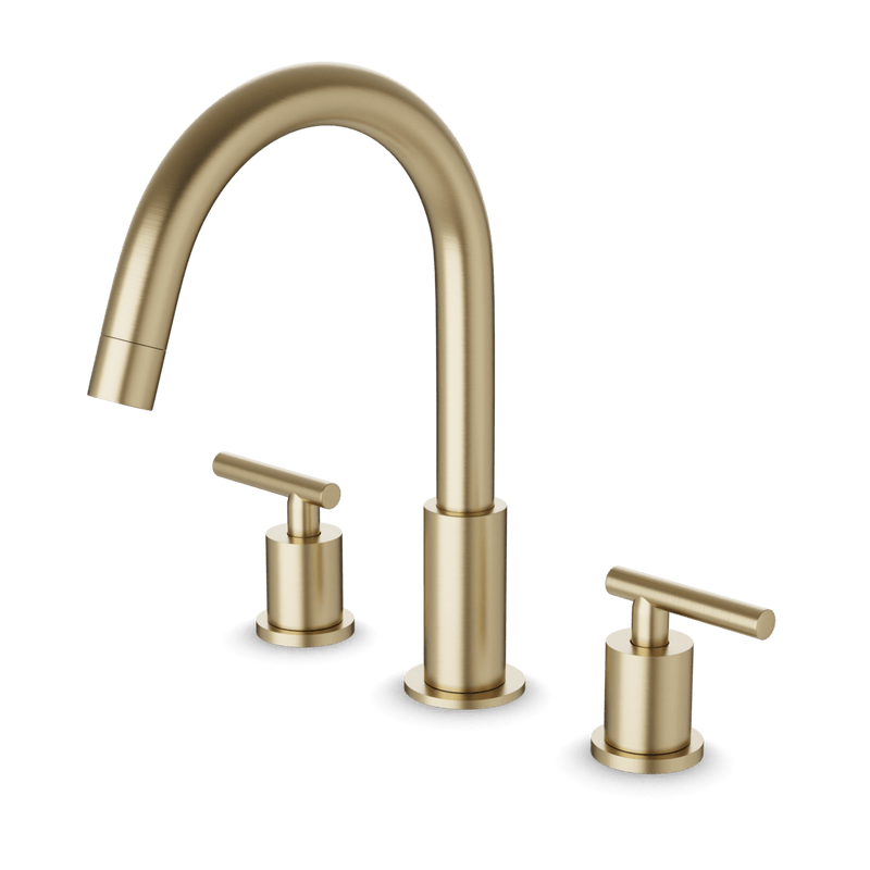 FS310 - Trova 8" Lav Faucet Round Lever Handles Artos US Satin Brass