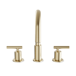 Opera 8" Widespread Bathroom Faucet With Lever Handles - Satin Brass thumbnail 2
