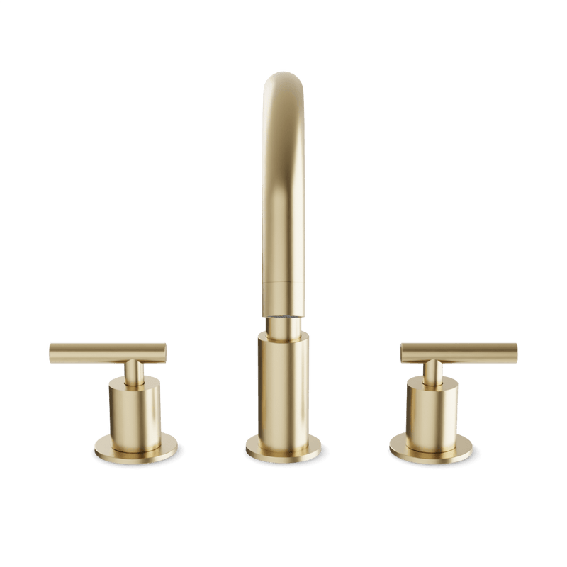 Opera 8" Widespread Bathroom Faucet With Lever Handles - Satin Brass image 2