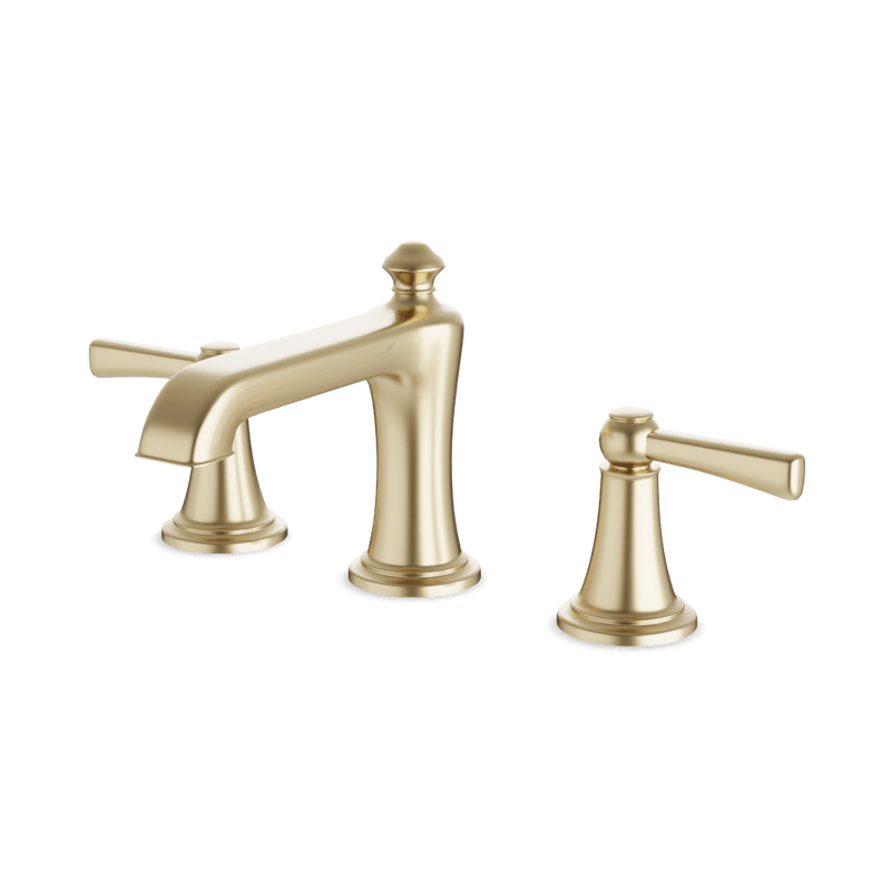 Classic 8" Widespread Bathroom Faucet - Satin Brass image 1