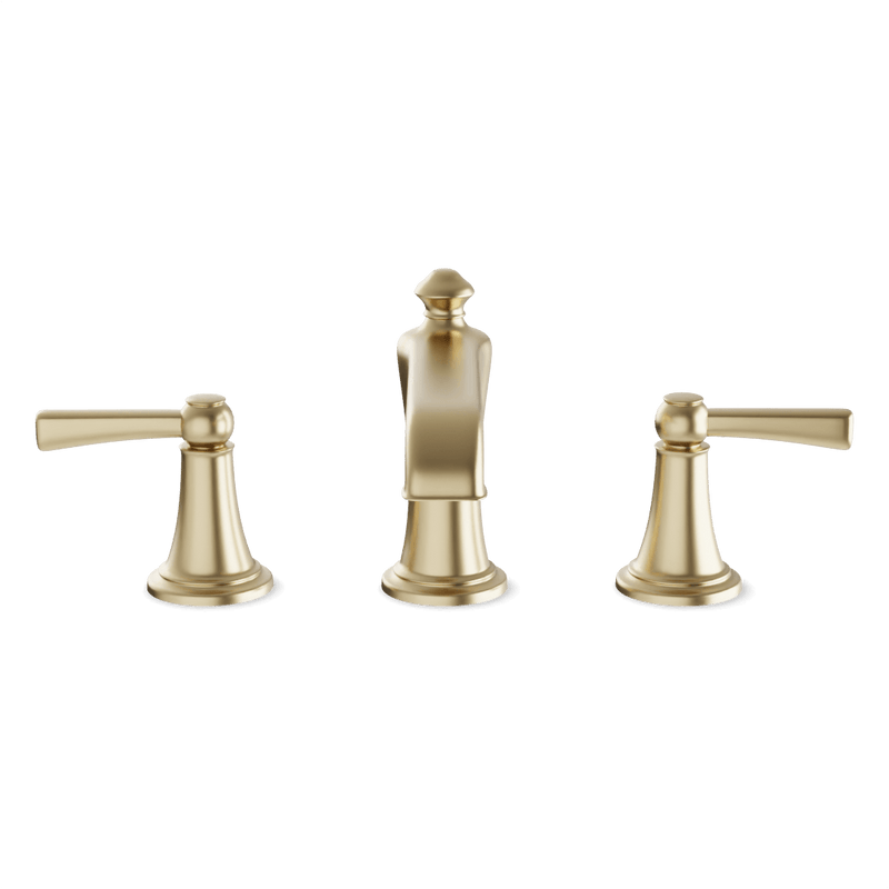 Classic 8" Widespread Bathroom Faucet - Satin Brass image 2