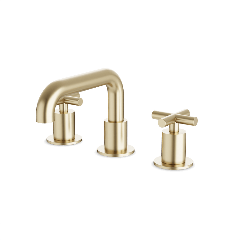Opera 8" Widespread Bathroom Faucet With Low Spout & Cross Handles - Matte Black image 1