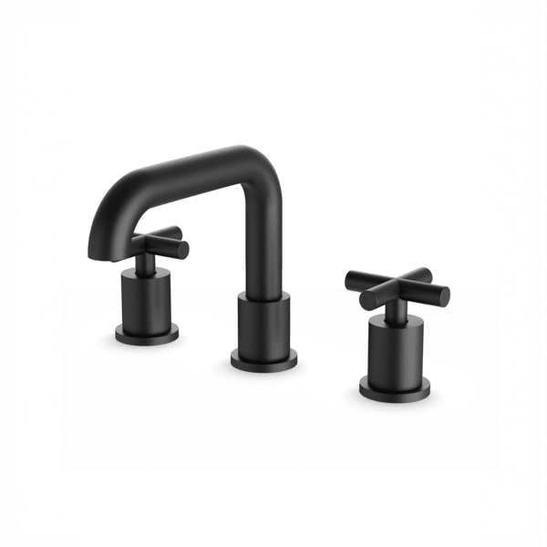 FS314 - Round 8" Widespread Lavatory Faucet with Low Spout & Cross Handles Artos US Matte Black