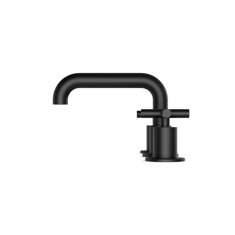 Opera 8" Widespread Bathroom Faucet With Low Spout & Cross Handles - Matte Black image 3