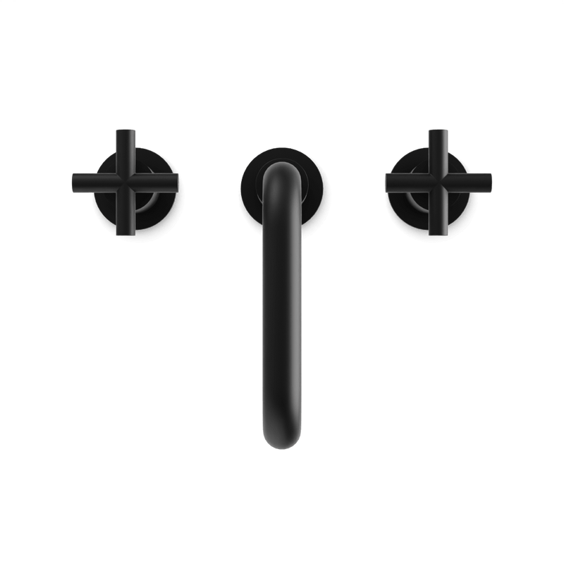 Opera 8" Widespread Bathroom Faucet With Low Spout & Cross Handles - Matte Black image 4