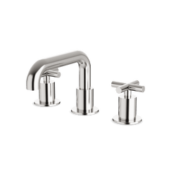 Opera 8" Widespread Bathroom Faucet With Low Spout & Cross Handles - Brushed Nickel thumbnail 1