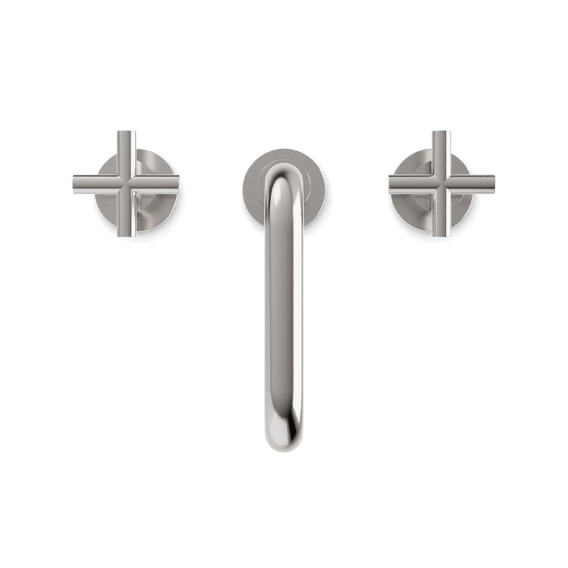Opera 8" Widespread Bathroom Faucet With Low Spout & Cross Handles - Brushed Nickel image 4