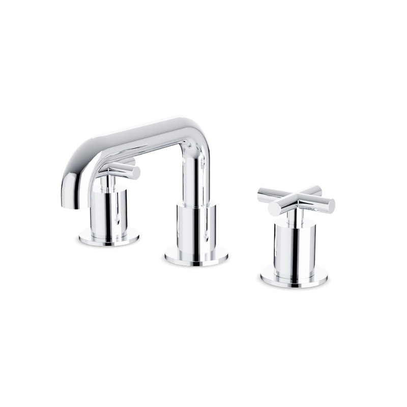 Opera 8" Widespread Bathroom Faucet With Low Spout & Cross Handles - Chrome image 1