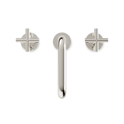 Opera 8" Widespread Bathroom Faucet With Low Spout & Cross Handles - Polished Nickel thumbnail 4