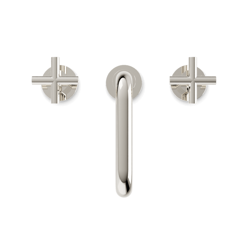 Opera 8" Widespread Bathroom Faucet With Low Spout & Cross Handles - Polished Nickel image 4