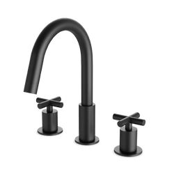 Opera 8" Widespread Bathroom Faucet With Cross Handles - Matte Black thumbnail 1