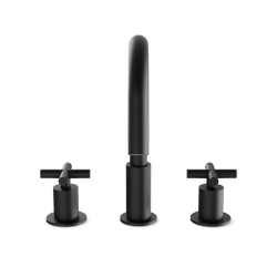 Opera 8" Widespread Bathroom Faucet With Cross Handles - Matte Black thumbnail 2
