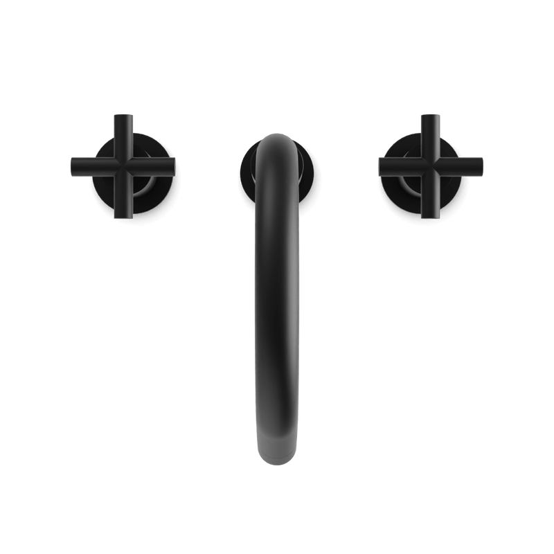 Opera 8" Widespread Bathroom Faucet With Cross Handles - Matte Black image 4