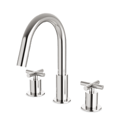 Opera 8" Widespread Bathroom Faucet With Cross Handles - Brushed Nickel thumbnail 1