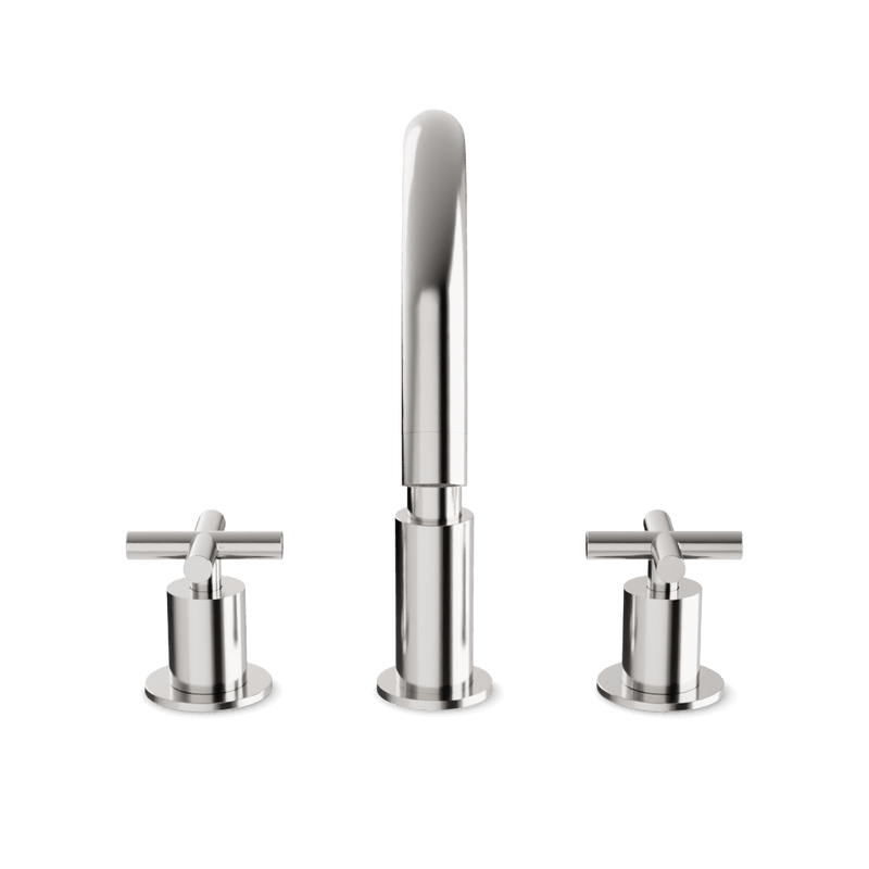 Opera 8" Widespread Bathroom Faucet With Cross Handles - Brushed Nickel image 2