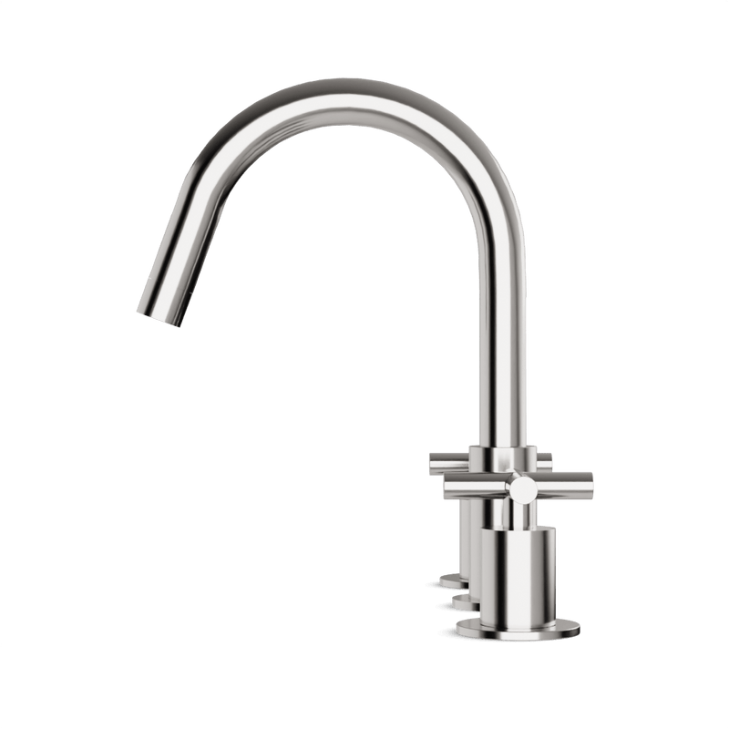 Opera 8" Widespread Bathroom Faucet With Cross Handles - Brushed Nickel image 3