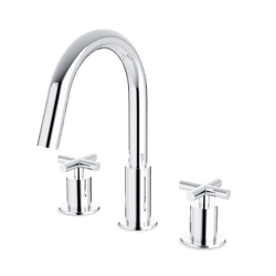 Opera 8" Widespread Bathroom Faucet With Cross Handles - Chrome thumbnail 1