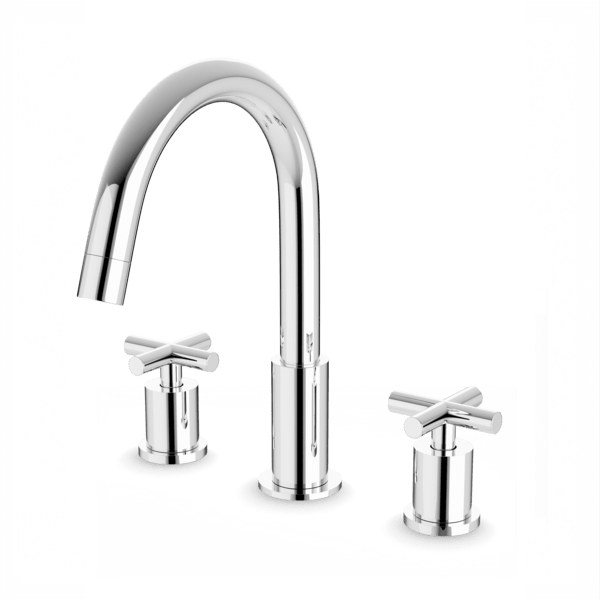 FS315 - Round 8" Widespread Lavatory Faucet with Cross Handles Artos US Chrome