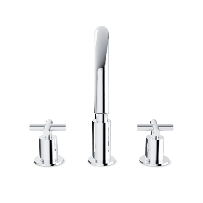 Opera 8" Widespread Bathroom Faucet With Cross Handles - Chrome image 2