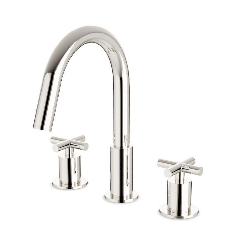 Opera 8" Widespread Bathroom Faucet With Cross Handles - Polished Nickel image 1