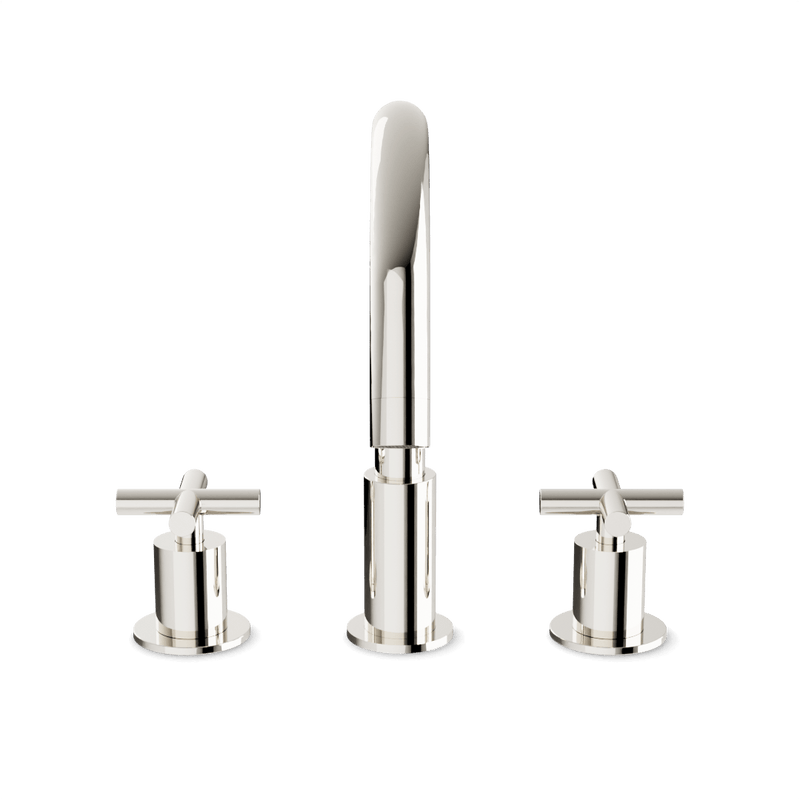 Opera 8" Widespread Bathroom Faucet With Cross Handles - Polished Nickel image 2