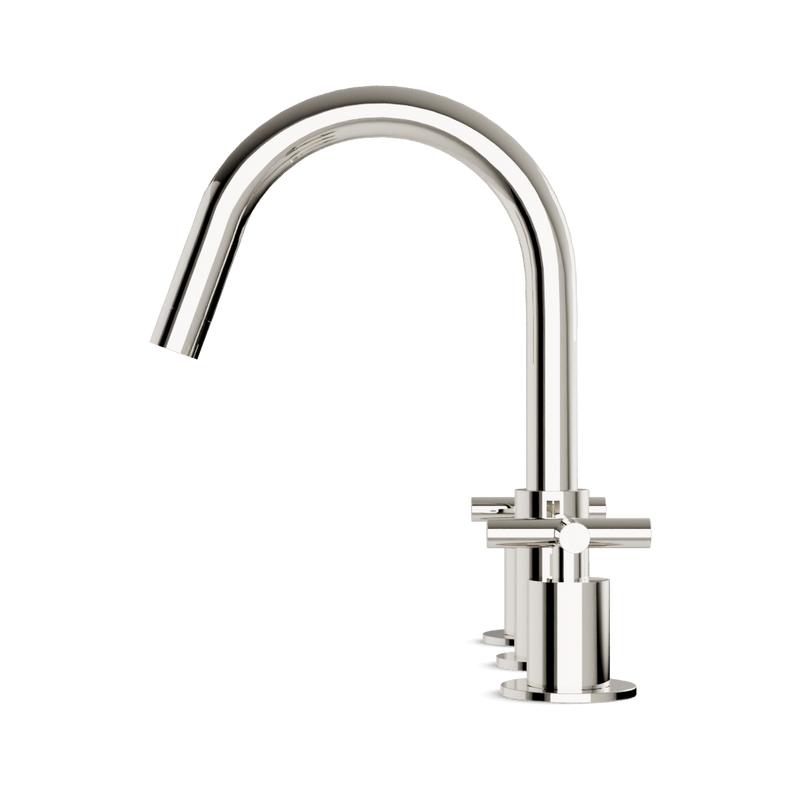 Opera 8" Widespread Bathroom Faucet With Cross Handles - Polished Nickel image 3