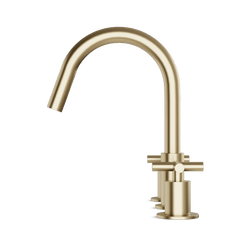 Opera 8" Widespread Bathroom Faucet With Cross Handles - Satin Brass thumbnail 3
