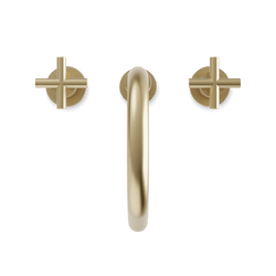 Opera 8" Widespread Bathroom Faucet With Cross Handles - Satin Brass thumbnail 4