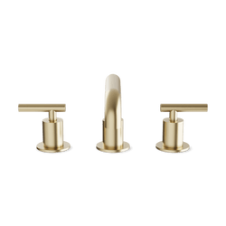 Opera 8" Widespread Bathroom Faucet With Low Spout & Lever Handles - Satin Brass thumbnail 2