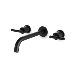 Opera 3-Hole Wall Mount Tub Filler with Lever Handles - Matte Black / Standard thumbnail 1