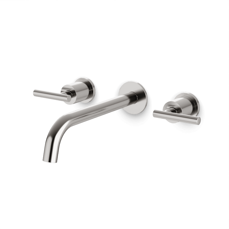 Opera 3-Hole Wall Mount Tub Filler with Lever Handles - Brushed Nickel / Standard image 1