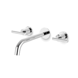 Opera 3-Hole Wall Mount Tub Filler with Lever Handles - Chrome / Standard thumbnail 1