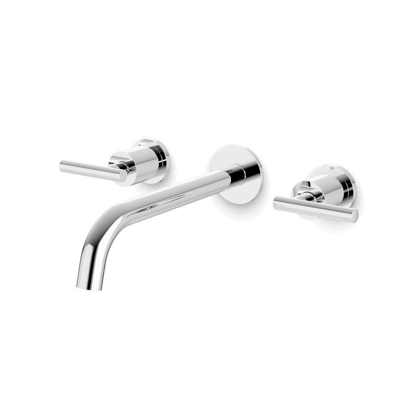 Opera 3-Hole Wall Mount Tub Filler with Lever Handles - Chrome / Standard image 1