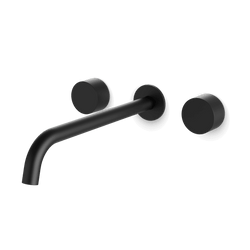 Opera In-Wall Bathroom Faucet with Disc Handles - Matte Black / Extended thumbnail 1