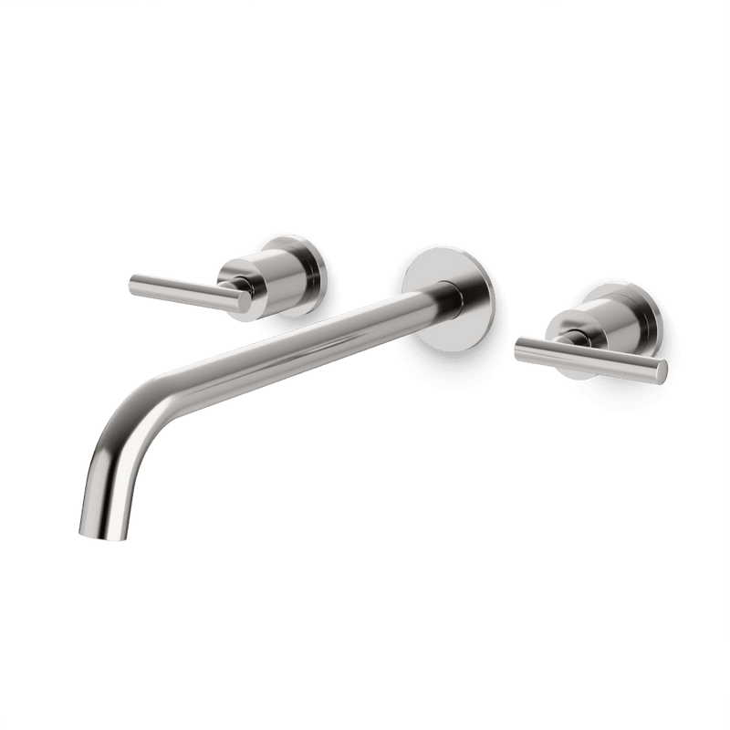 Opera 3-Hole Wall Mount Tub Filler with Lever Handles - Brushed Nickel / Extended image 1