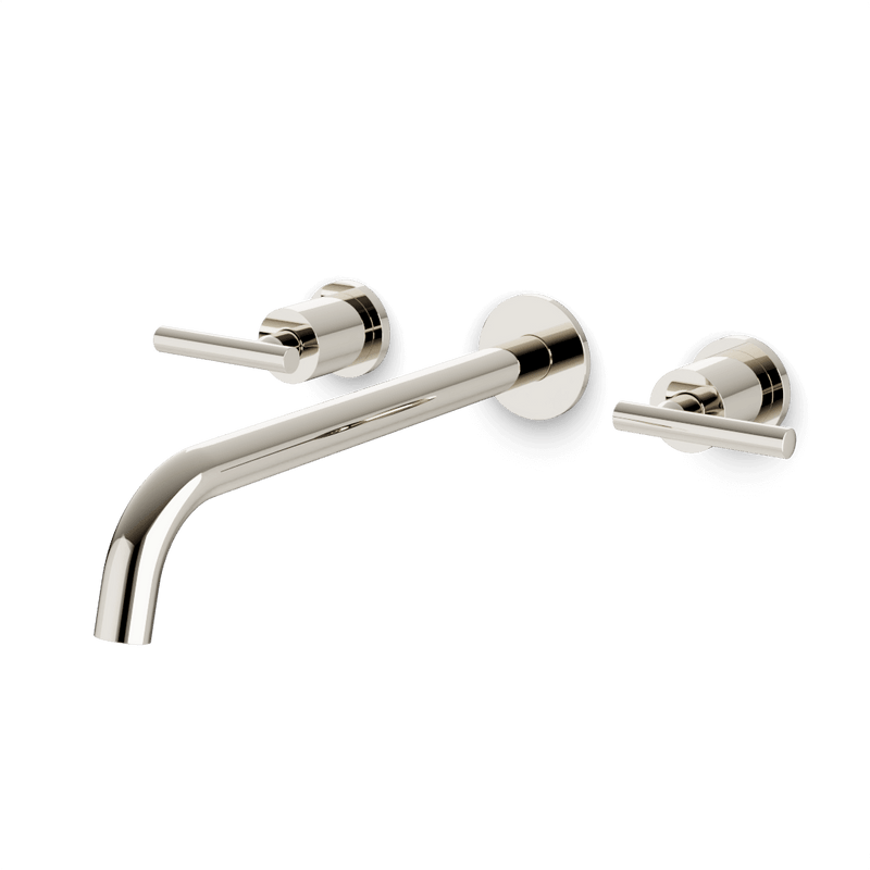 Opera 3-Hole Wall Mount Tub Filler with Lever Handles - Polished Nickel / Extended image 1