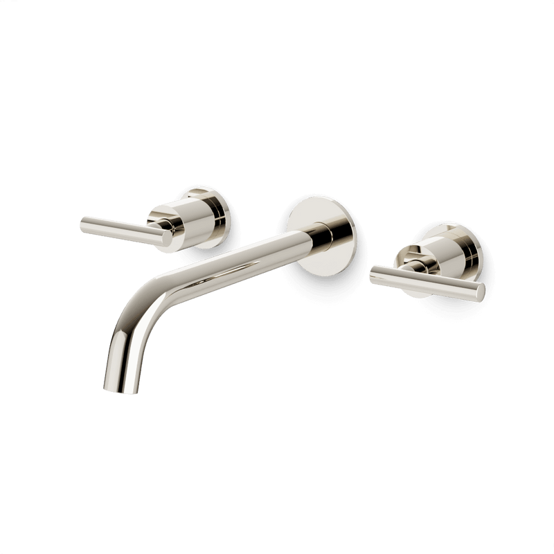 Opera 3-Hole Wall Mount Tub Filler with Lever Handles - Polished Nickel / Standard image 1