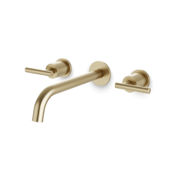 Opera 3-Hole Wall Mount Tub Filler with Lever Handles - Satin Brass / Standard thumbnail 1