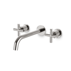 Opera 3-Hole Wall Mount Tub Filler with Cross Handles - Brushed Nickel / Standard thumbnail 1