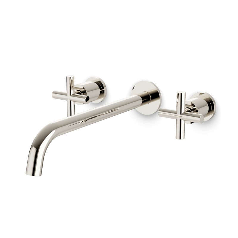 Opera In-Wall Bathroom Faucet with Cross Handles - Polished Nickel / Extended image 1