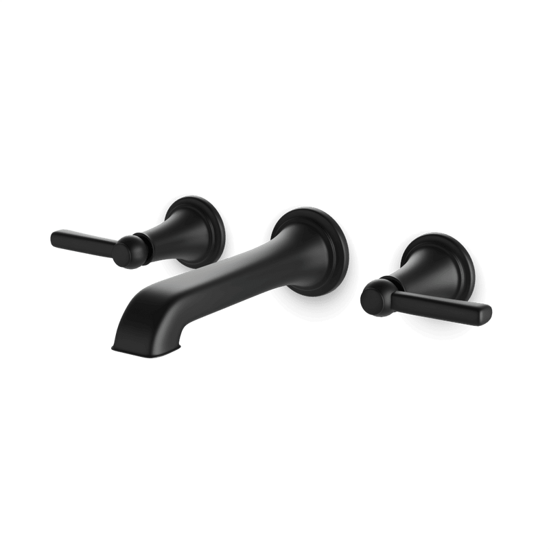 Classic 3-Hole Wall Mount Tub Filler - Matte Black image 1