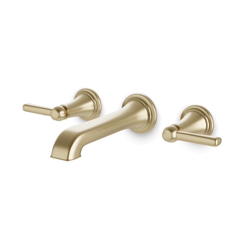 Classic 3-Hole Wall Mount Tub Filler - Satin Brass image 1