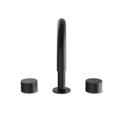 Opera 3-Hole Deck Mount Tub Filler With Arc Spout & Disc Handles - Matte Black thumbnail 2